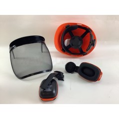 Casque forestier protection auditive en plastique visière et protège-oreilles réglables