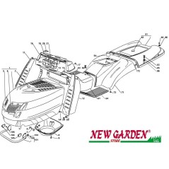 Esploso carrozzeria 102cm PTC220hd trattorino rasaerba CASTELGARDEN ricambi | NewgardenParts.com