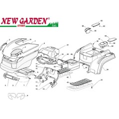 Exploded view bodywork 84cm XDC135HD lawn tractor CASTELGARDEN 2002-13