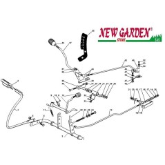 Despiece caja de cambios mando freno tractor 72cm XF130 CASTELGARDEN 2012-13