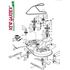 Esploso piatto di taglio 84cm PDC140 trattorino rasaerba CASTELGARDEN 2012-13 | NewgardenParts.com