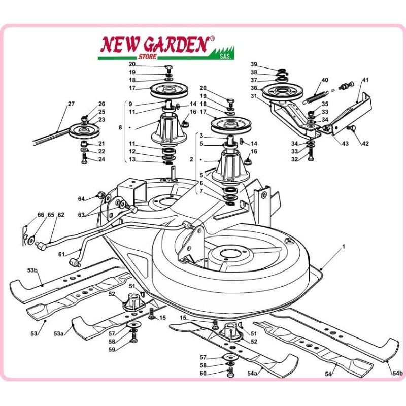 Despiece plataforma de corte 92cm TC 13 5/92 HB tractor de césped CASTELGARDEN GGP STIGA