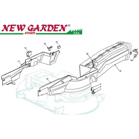 Esploso protezioni convogliatore 102cm PTC220HD trattorino rasaerba CASTELGARDEN | NewgardenParts.com