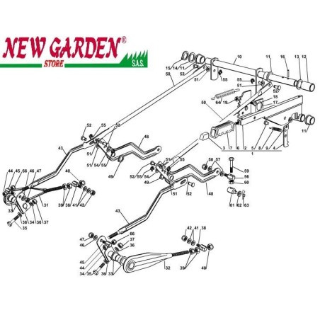 Esploso sollevamento piatto taglio 122cm XX220HD trattorino rasaerbaCASTELGARDEN | NewgardenParts.com