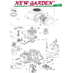 Esploso spaccato motore serie tre trattorino rasaerba Castelgarden TRE 702 | NewgardenParts.com