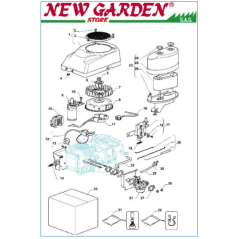 Esploso spaccato motore serie tre trattorino rasaerba Castelgarden TRE 702 | NewgardenParts.com