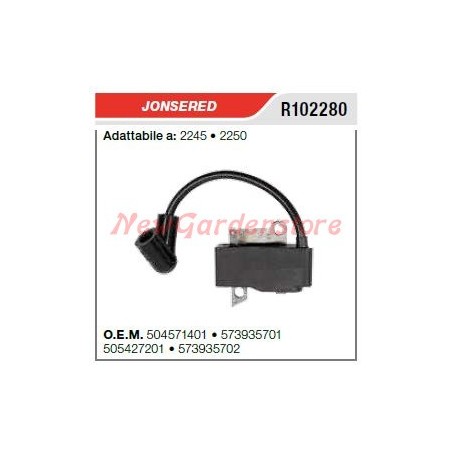 Bobina di accensione JONSERED motosega 2245 2250 R102280 504571401 | NewgardenParts.com