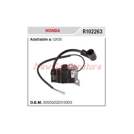 Bobina di accensione motore 4 tempi HONDA motozappa GX35 R102263 30500-Z3F-013 30500-ZM3-003 | NewgardenParts.com