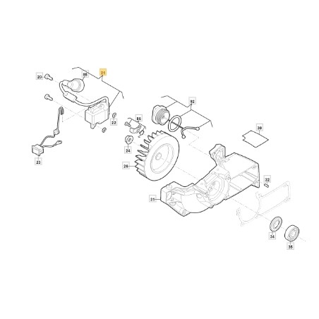 Bobina elettronica motosega modelli AC38 AC42 ORIGINALE STIGA 118804370/0 | NewgardenParts.com