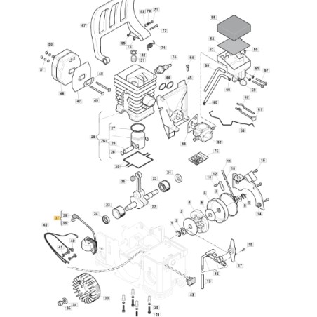 Bobina elettronica motosega modelli P36 SP36 SP43 ORIGINALE STIGA 118800692/0 | NewgardenParts.com