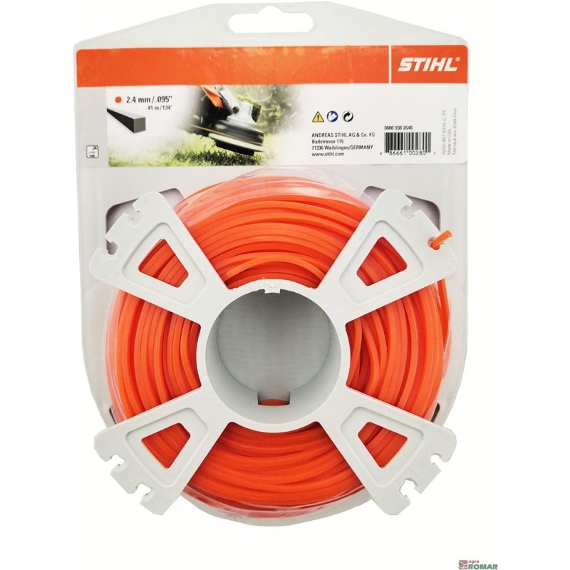 Bobina filo quadrato colore arancio STIHL diametro 2.4 mm decespugliatore