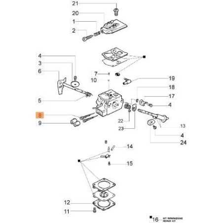 REGISTER SCREW 102-3345 CARBURETOR ORIGINAL EMAK 2318893 | NewgardenParts.com