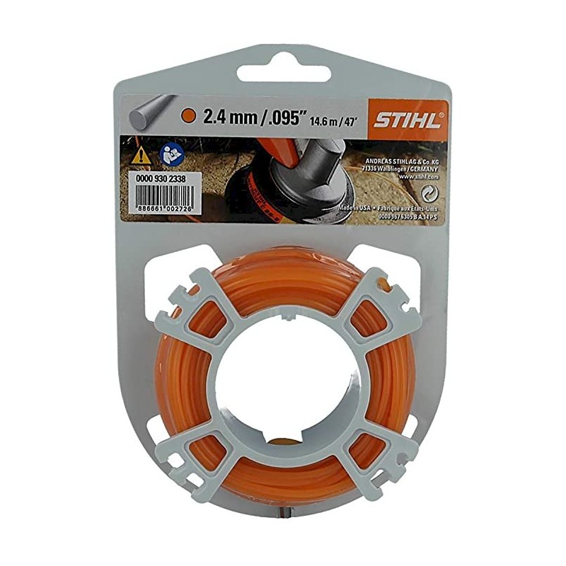 Bobina filo tondo colore arancio STIHL diametro 2.4 mm per decespugliatore