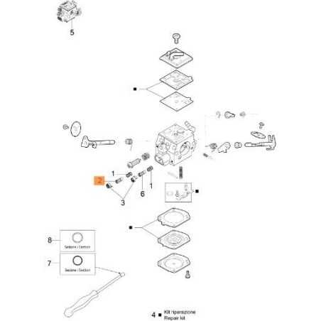 REGISTER SCREW 102-4039 CARBURETOR ORIGINAL EMAK 2318108 | NewgardenParts.com