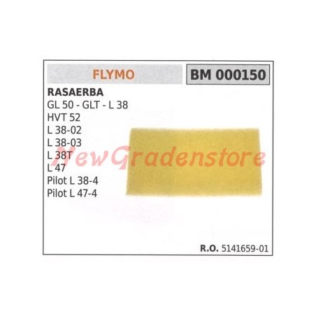 Filtro aria FLYMO rasaerba GLT GL 50 L 38 HTV 52 000150 | NewgardenParts.com