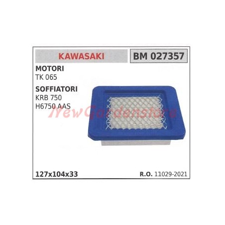 Filtro aria KAWASAKI decespugliatore TK 065 soffiatore KRB 750 H6750 AAS 027357 | NewgardenParts.com