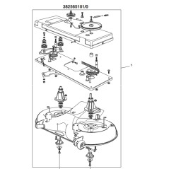 Piatto di taglio assemblato trattorino rasaerba ORIGINALE STIGA NJ102 senza lame