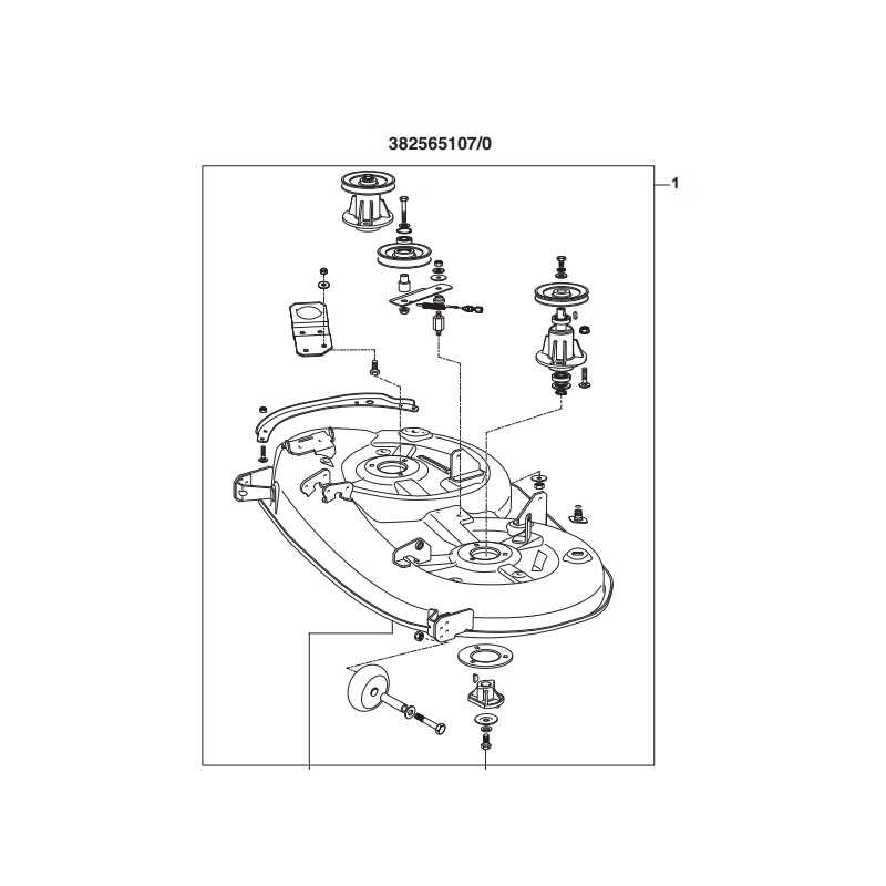 Assembled cutting deck for ORIGINAL STIGA SD108 lawn tractor without blades