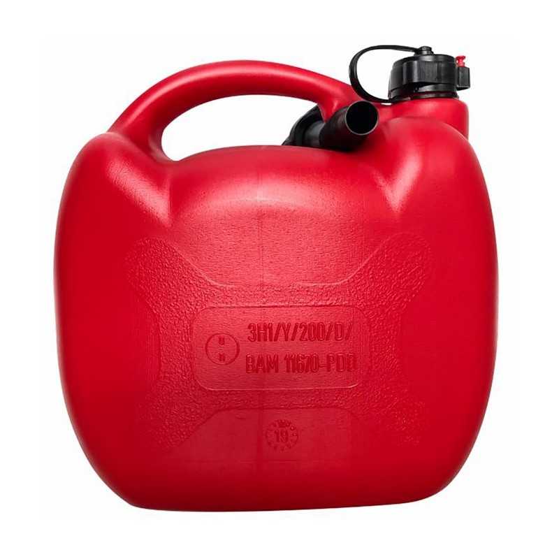 Tanica in plastica per carburante AMA da 10L dotata di beccuccio flessibile