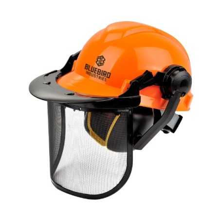 Professional protective helmet with nylon visor and BLUEBIRD earmuffs | NewgardenParts.com