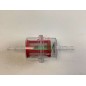 Transparenter Kunststoff-Kraftstofffilter mit rotem Siebeinsatz
