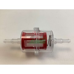 Transparent plastic petrol fuel filter red mesh cartridge | NewgardenParts.com