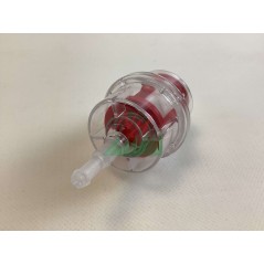 Transparent plastic petrol fuel filter red mesh cartridge | NewgardenParts.com