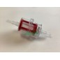 Transparent plastic petrol fuel filter red mesh cartridge