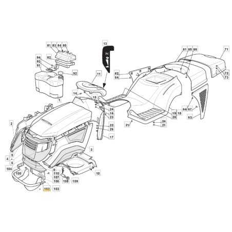 Tubo protector original para cortacésped Stiga 1436M 382869025/0 | NewgardenParts.com