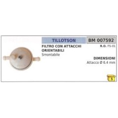 Filtro benzina con attacchi orientabili smontabile TILLOTSON rasaerba FS-01 | NewgardenParts.com