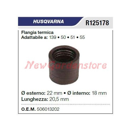 Flangia termica aspirazione HUSQVARNA motosega 139 50 51 55 R125178 | NewgardenParts.com