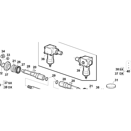 GR.BOX WITH 2 OUTLETS RIGHT PLATE ORIGINAL KUBOTA GIANNI FERRARI 00777305600 | NewgardenParts.com