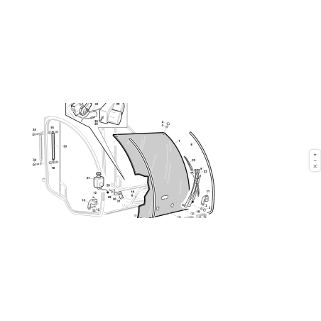 Frontscheibe für ROPS ORIGINAL KUBOTA GIANNI FERRARI 00.99.01.0010