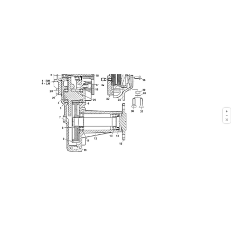 Arbre à bride et cannelé d'origine KUBOTA GIANNI FERRARI 01.40.00.0300 (réducteurs)