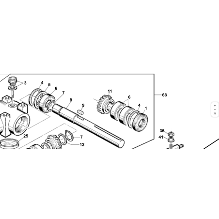 90° Umlenkwelle mit Original KUBOTA GIANNI FERRARI Pumpenkupplung 00777306501