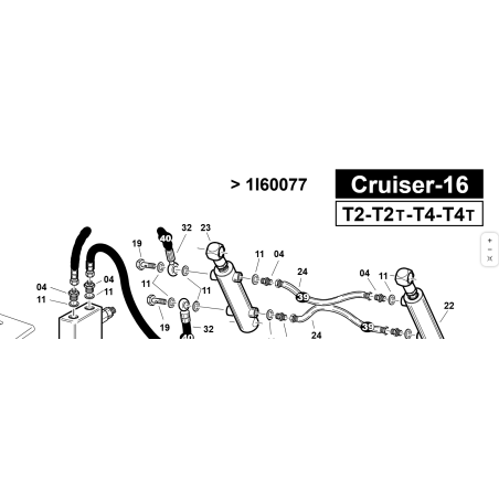 Cilindro ribaltamento DX d.e.35.20.140 ORIGINALE KUBOTA GIANNI FERRARI 00.58.00.0029