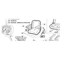 BRACCIOLO DX SEDILE COMFORT PG ORIGINALE KUBOTA GIANNI FERRARI 95599000032