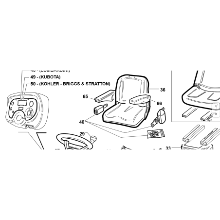 BRACCIOLO DX SEDILE COMFORT PG ORIGINALE KUBOTA GIANNI FERRARI 95599000032