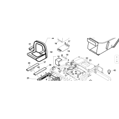 SEAT TOP200 LEFT ARMREST SEAT ORIGINAL KUBOTA GIANNI FERRARI 95599000034