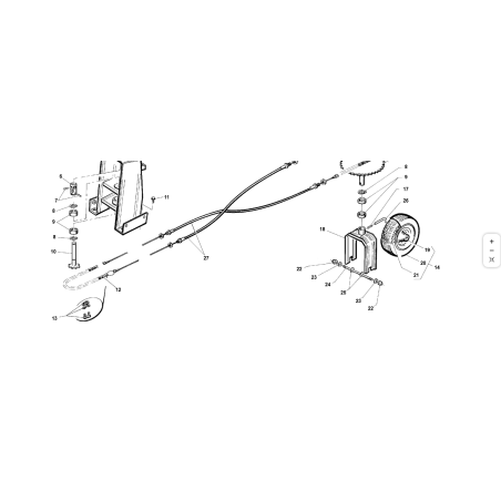 CÂBLE DE DIRECTION SIMPLE ORIGINAL KUBOTA GIANNI FERRARI 95500000042