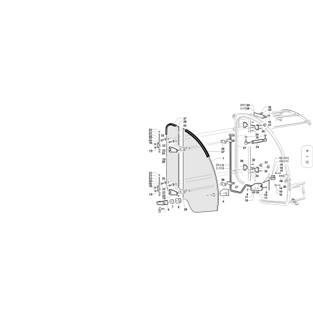 Charnière pour porte vitrée ROPS ORIGINAL KUBOTA GIANNI FERRARI 01.50.01.4620