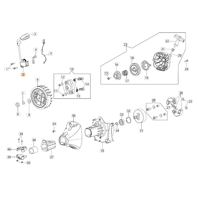 Bobina WALBRO MAU-47A decespugliatore modelli BC530S ORIGINALE EMAK 2501007AR