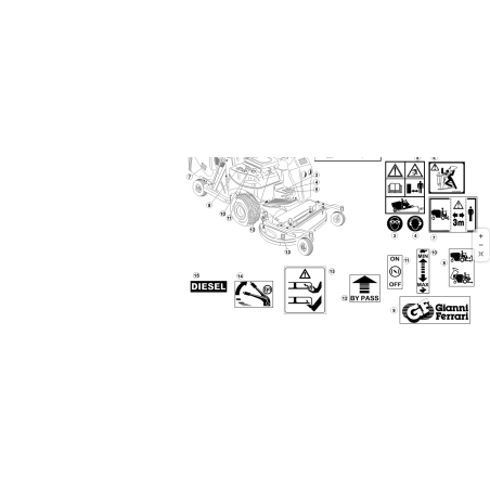 ORIGINAL KUBOTA GIANNI FERRARI AN-AUS-AUFKLEBER 00555200126