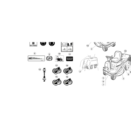 AUTOCOLLANT RÉSINE ORIGINAL KUBOTA GIANNI FERRARI 00555200231 « GTM 155 »