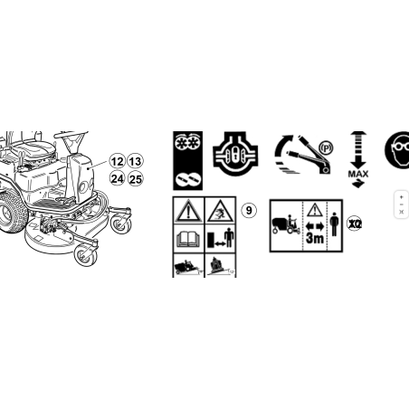AUTOCOLLANT EN RÉSINE « GTS 220 DW » ORIGINAL KUBOTA GIANNI FERRARI 00555200235