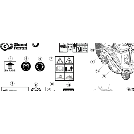 AUTOCOLLANT D'IMPRESSION DANGER ORIGINAL KUBOTA GTM GF 00555200233