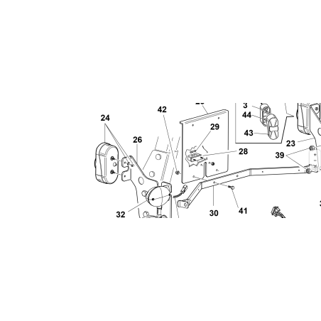 FIXATION DE PHARE COMPLÈTE DROIT VRN ORIGINAL KUBOTA GIANNI FERRARI 92111110000