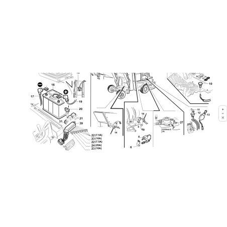 20 A BLADE FUSE 0014.0019 ORIGINAL KUBOTA GIANNI FERRARI 00777800126