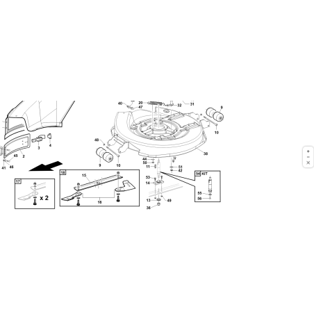 KIT ALBERO LAMA ZNT ORIGINALE KUBOTA GIANNI FERRARI 95597020000