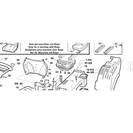 SUSPENSIÓN DE ASIENTO + GUÍAS INFERIORES ORIGINAL KUBOTA GIANNI FERRARI 00777850040 | NewgardenParts.com